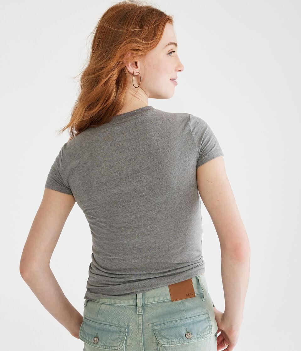 Aéropostale Aeropostale Arch Glitter Graphic Tee Med Hthr Grey