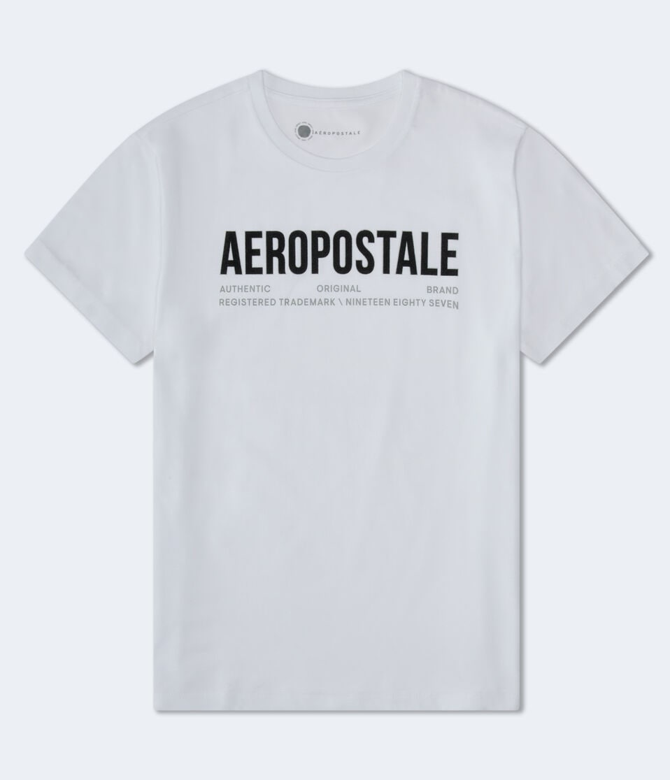 aéropostale Aeropostale Authentic Logo Flocked Graphic Tee bleach