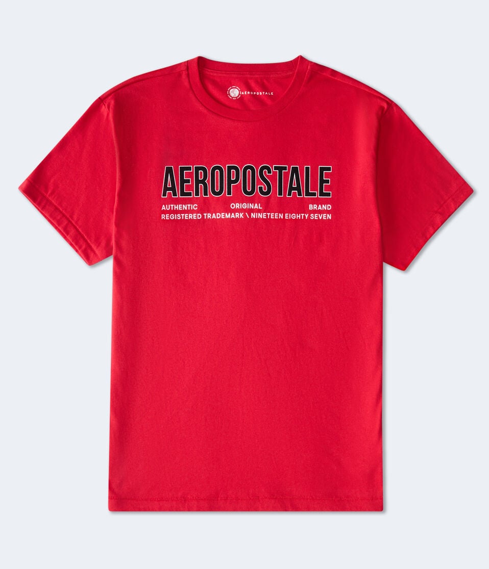 aéropostale Aeropostale Authentic Logo Flocked Graphic Tee vinyl red