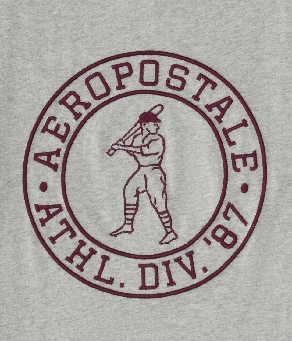 Aéropostale Aeropostale Baseball Logo Graphic Tee Light Heather Grey