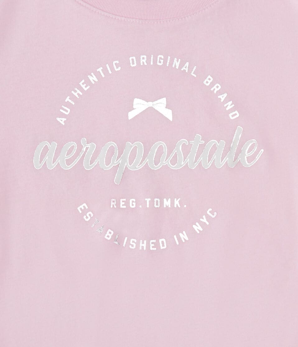 Aéropostale Aeropostale Bow Circle Foil Graphic Tee Cool Pink