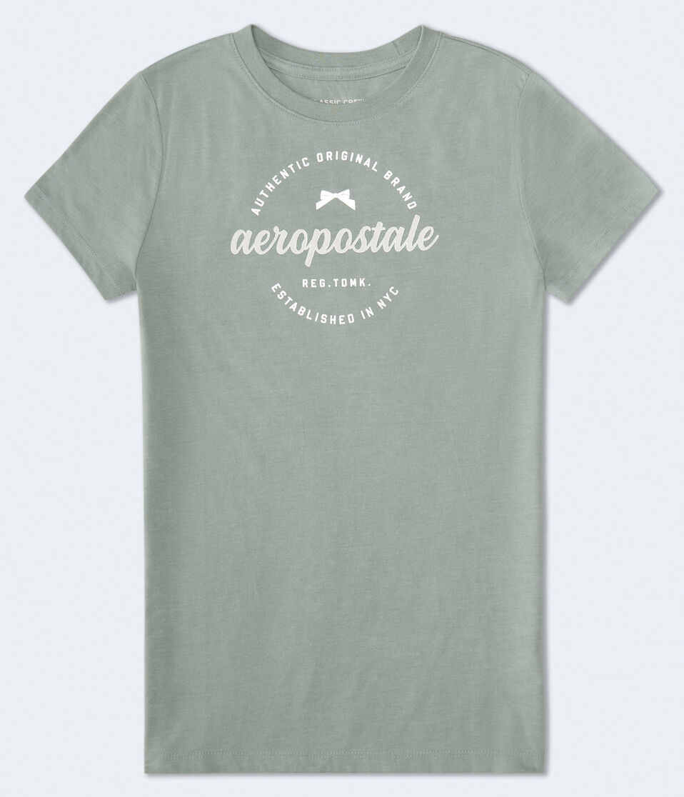 aéropostale Aeropostale Bow Circle Foil Graphic Tee dusty rosemary
