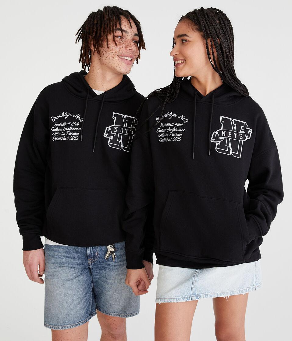 Aéropostale Brooklyn Nets Pullover Hoodie Black