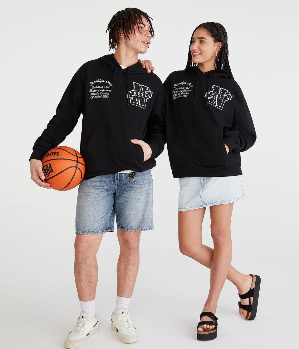 Aéropostale Brooklyn Nets Pullover Hoodie Black