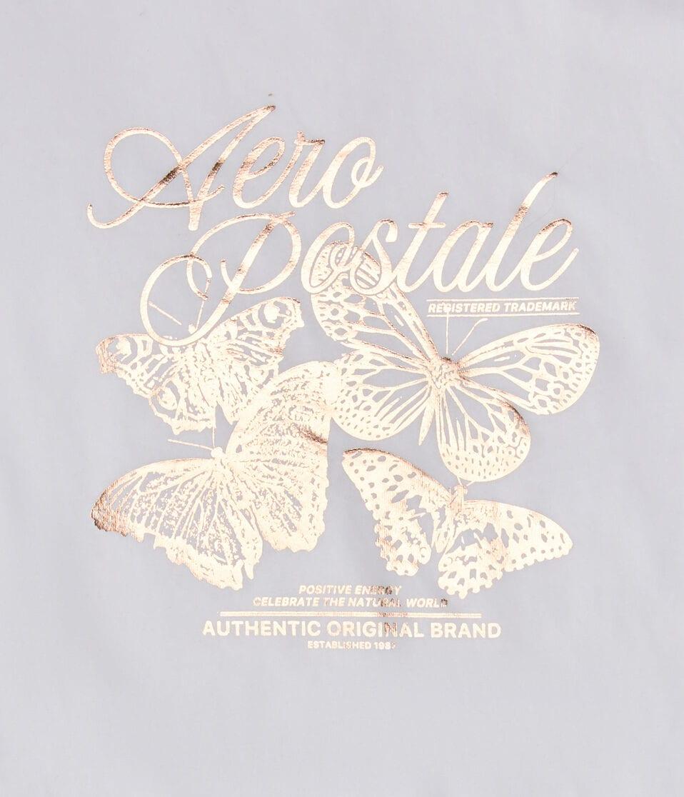 Aéropostale Aeropostale Butterflies Foil Graphic Tee Bleach