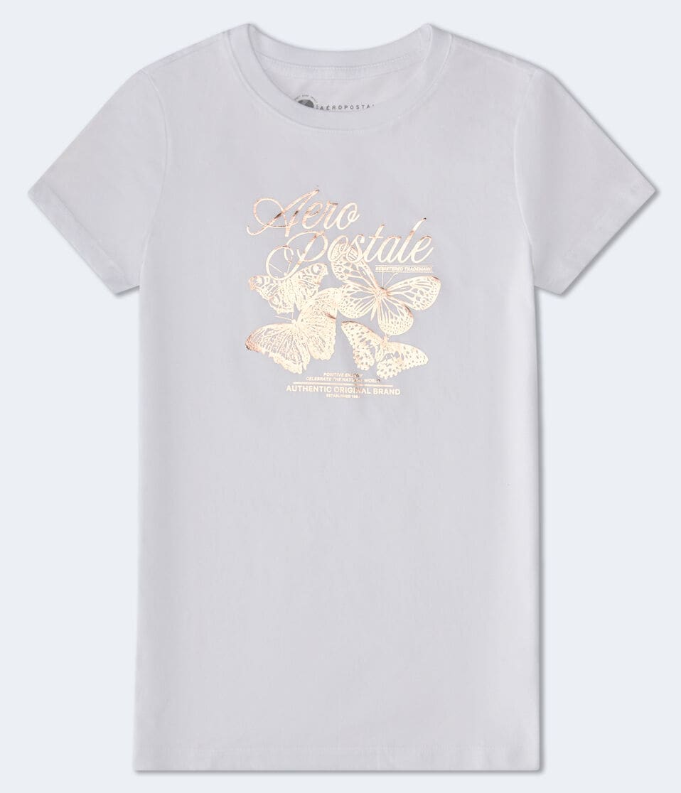 aéropostale Aeropostale Butterflies Foil Graphic Tee bleach