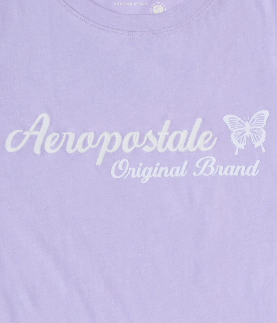 Aéropostale Aeropostale Butterfly Flocked Graphic Tee Lilac Holiday