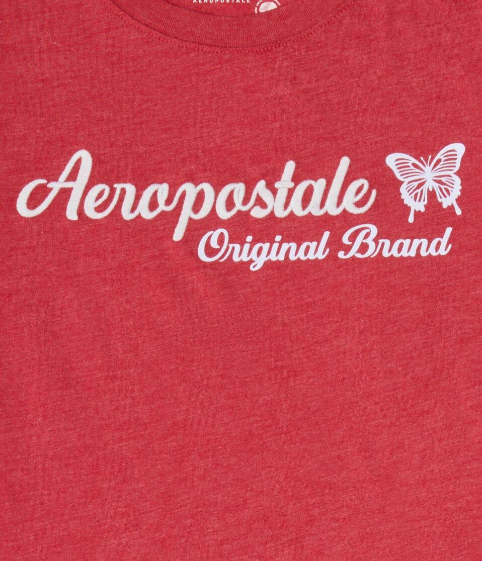 Aéropostale Aeropostale Butterfly Flocked Graphic Tee Red Cedar