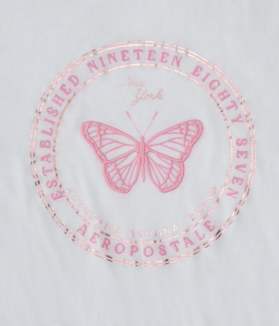 Aéropostale Aeropostale Butterfly Foil Graphic Tee Bleach