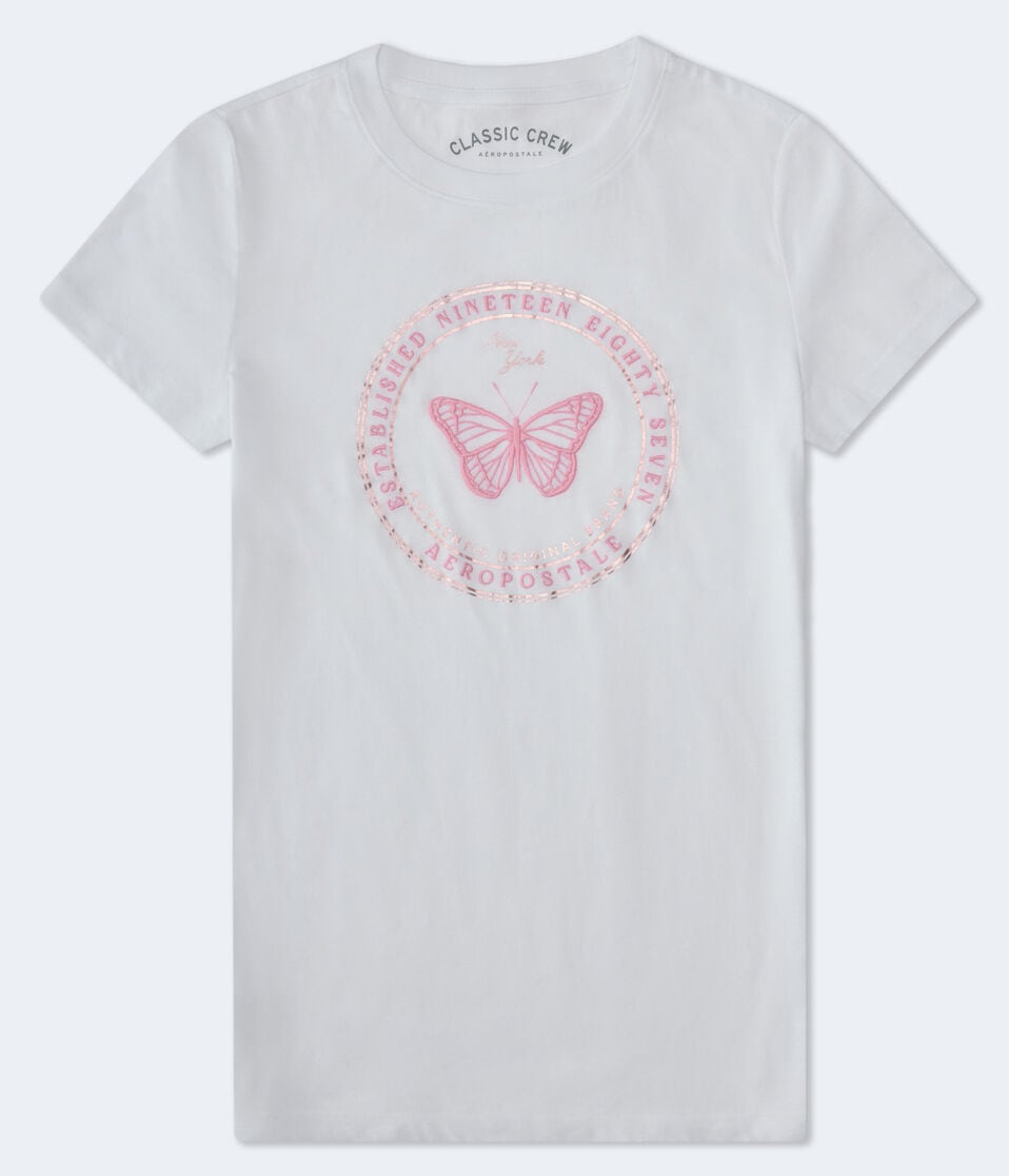 aéropostale Aeropostale Butterfly Foil Graphic Tee bleach
