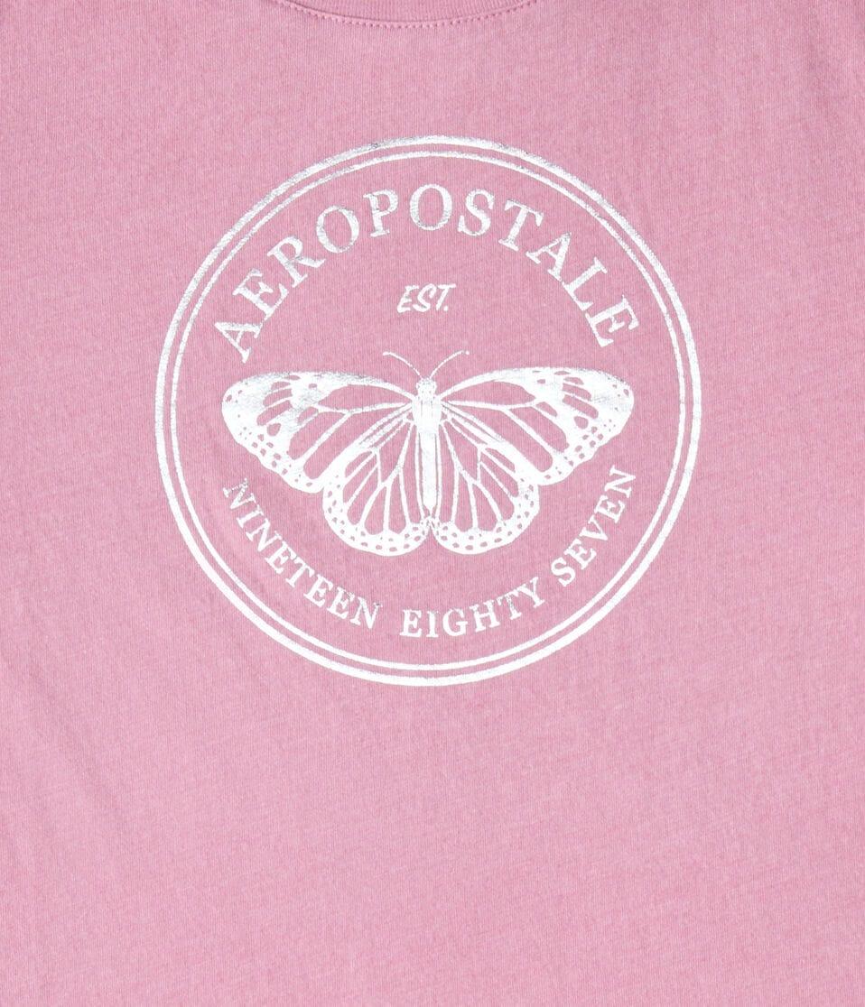 Aéropostale Aeropostale Butterfly Foil Graphic Tee Incandescent Pink