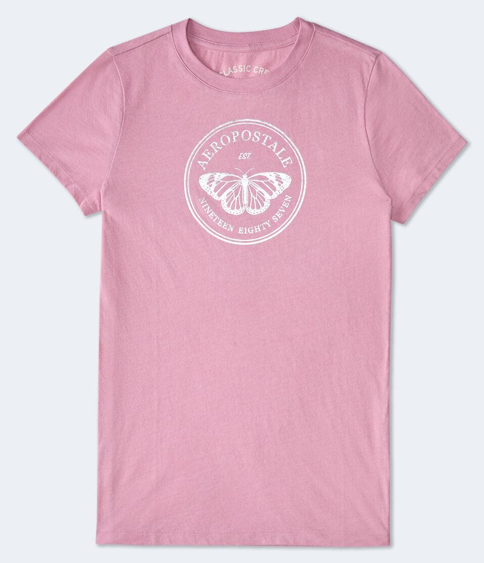 aéropostale Aeropostale Butterfly Foil Graphic Tee incandescent pink