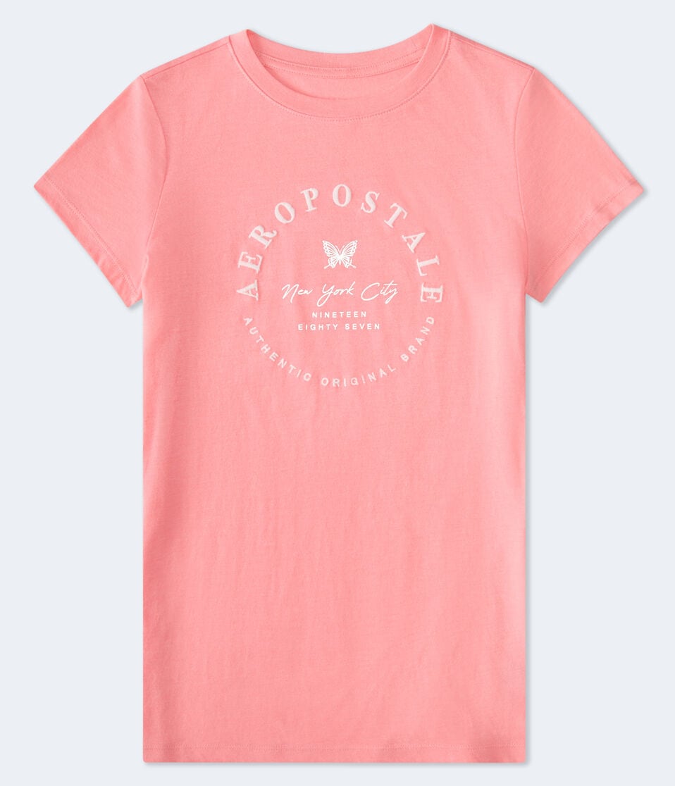 aéropostale Aeropostale Butterfly Foil Graphic Tee salmon rose