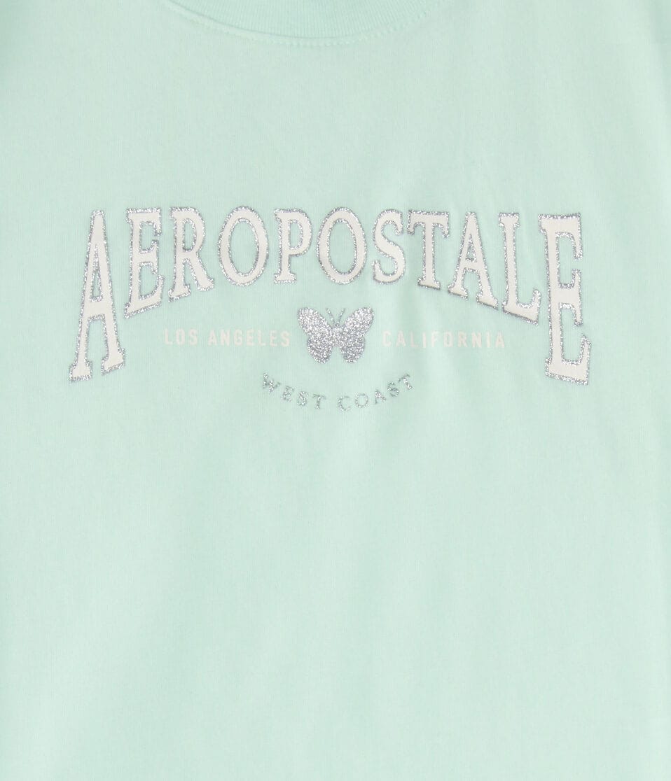 Aéropostale Aeropostale Butterfly Glitter Graphic Tee Green Bay