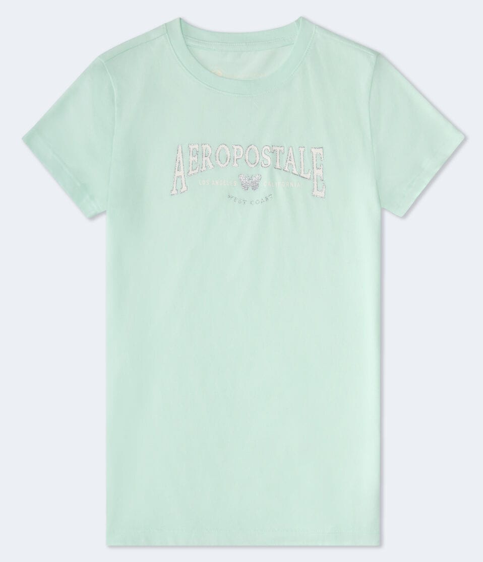 aéropostale Aeropostale Butterfly Glitter Graphic Tee green bay