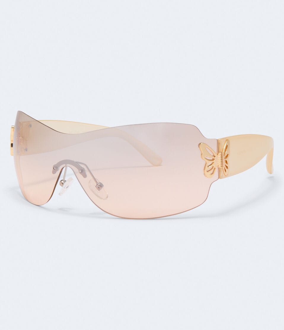 Aéropostale Butterfly Shield Sunglasses Beige