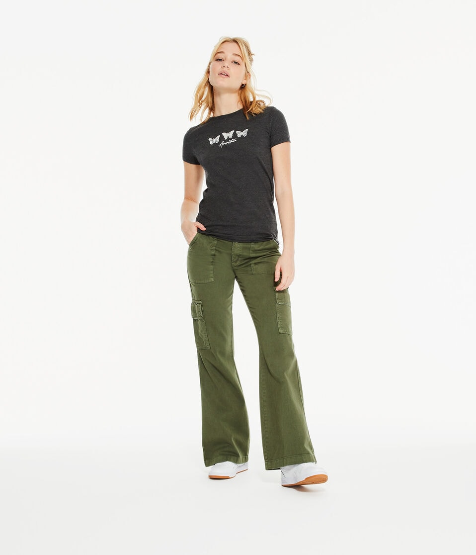 Aéropostale Aeropostale Butterfly Trio Graphic Tee Charcoal Heather Grey