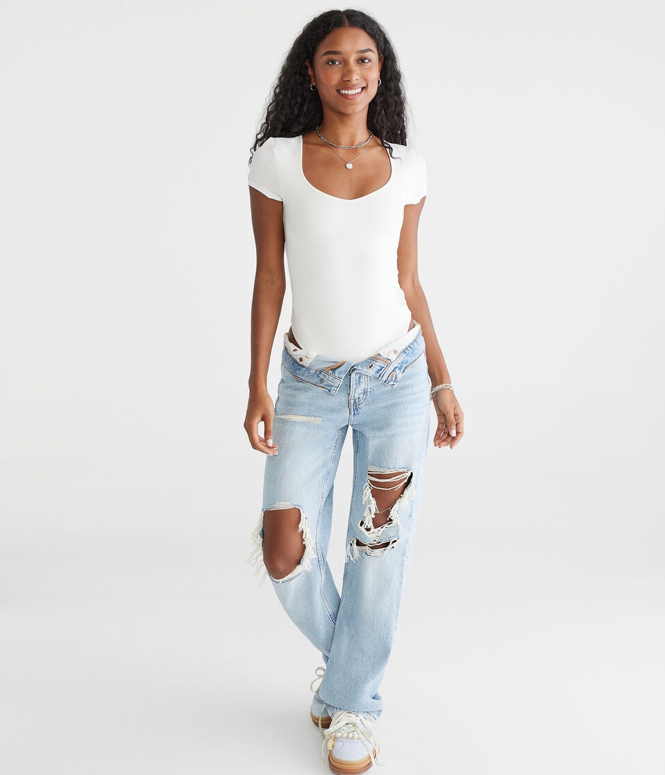 Aéropostale Buttery Soft Sweetheart Bodysuit Cream