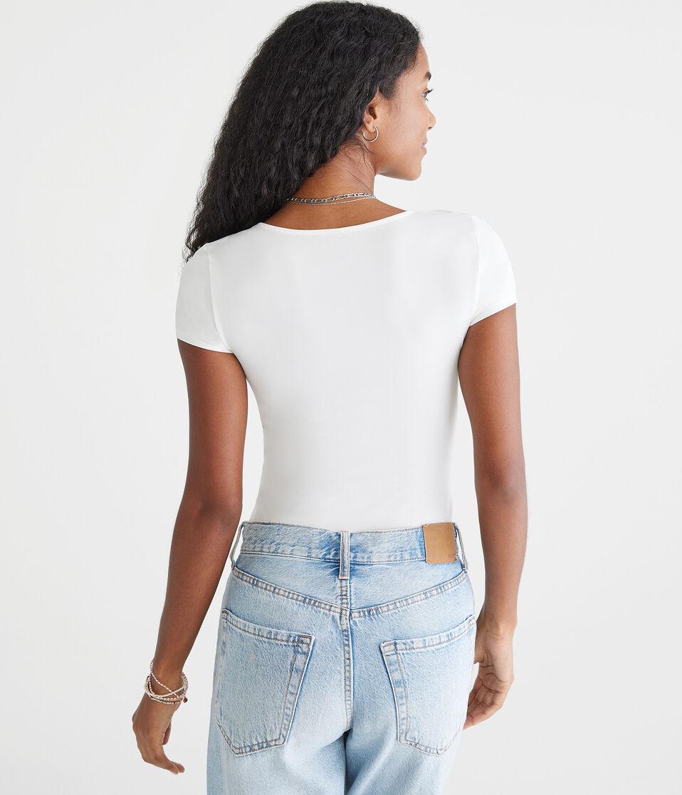 Aéropostale Buttery Soft Sweetheart Bodysuit Cream
