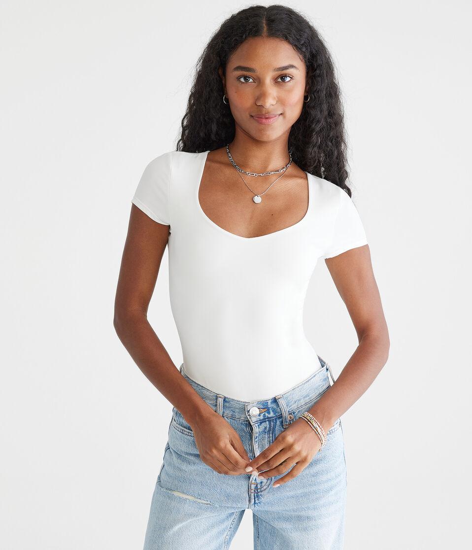 aéropostale Buttery Soft Sweetheart Bodysuit cream