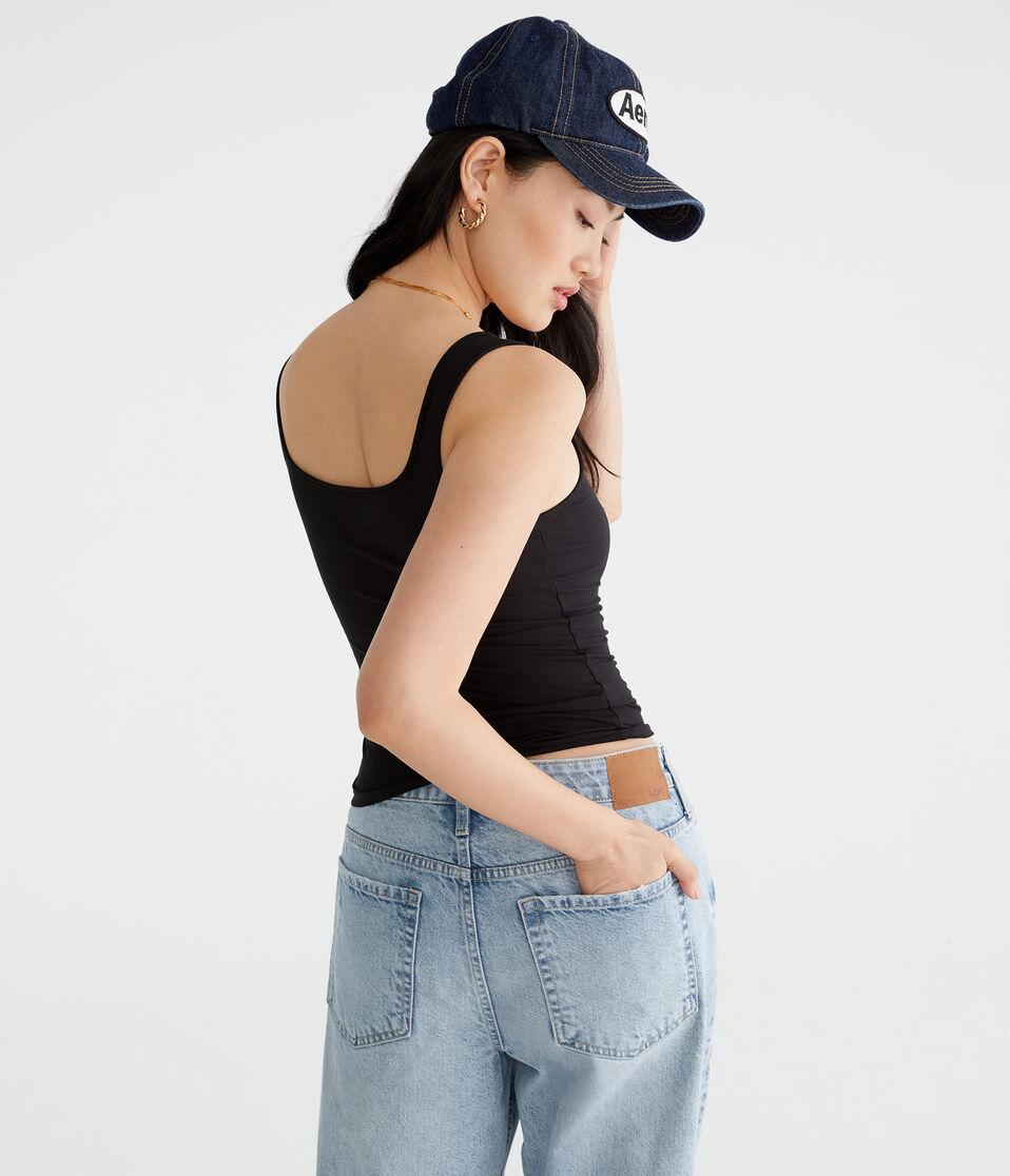 Aéropostale Buttery Soft Sweetheart Tank Black Fox
