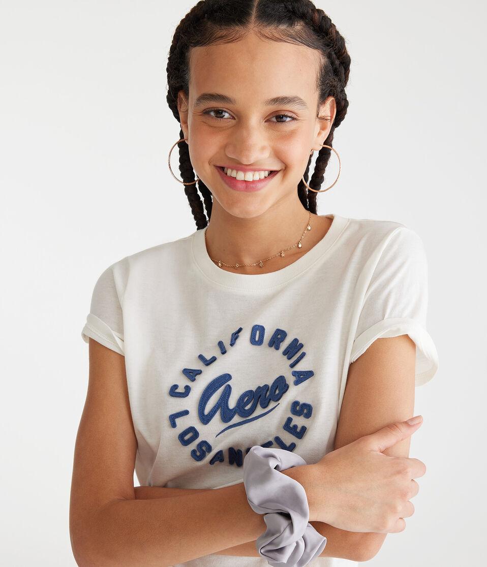 Aéropostale Aeropostale Cali Circle Appliqué Graphic Tee Cream