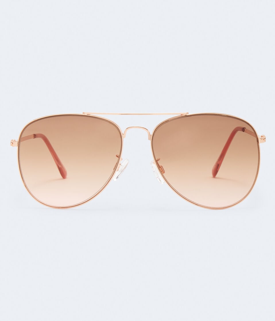 aéropostale Classic Aviator Sunglasses rose gold