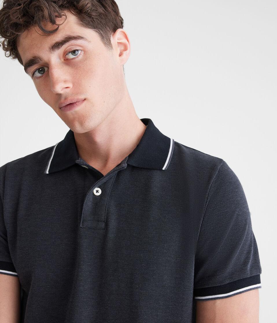 Aéropostale Contrast Tipped Piqué Polo Black Fox