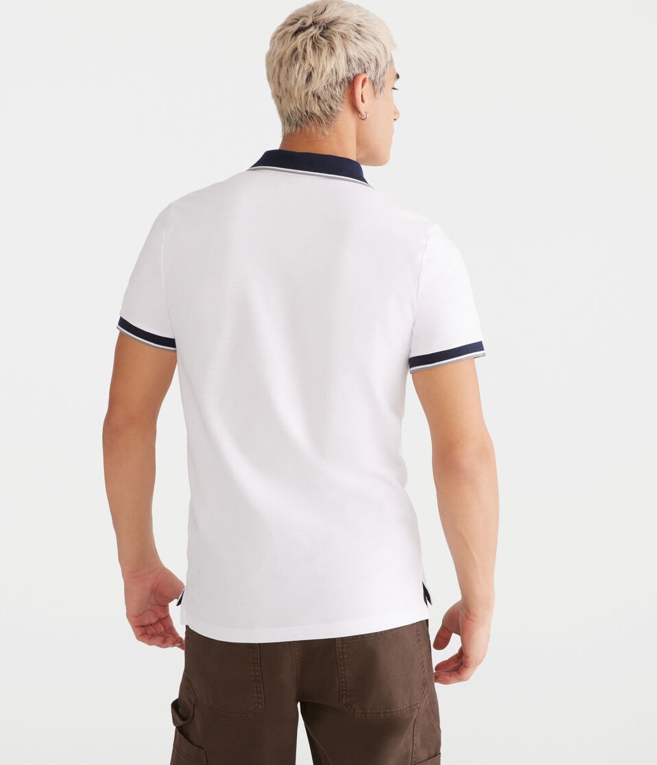 Aéropostale Contrast Tipped Piqué Polo Bleach