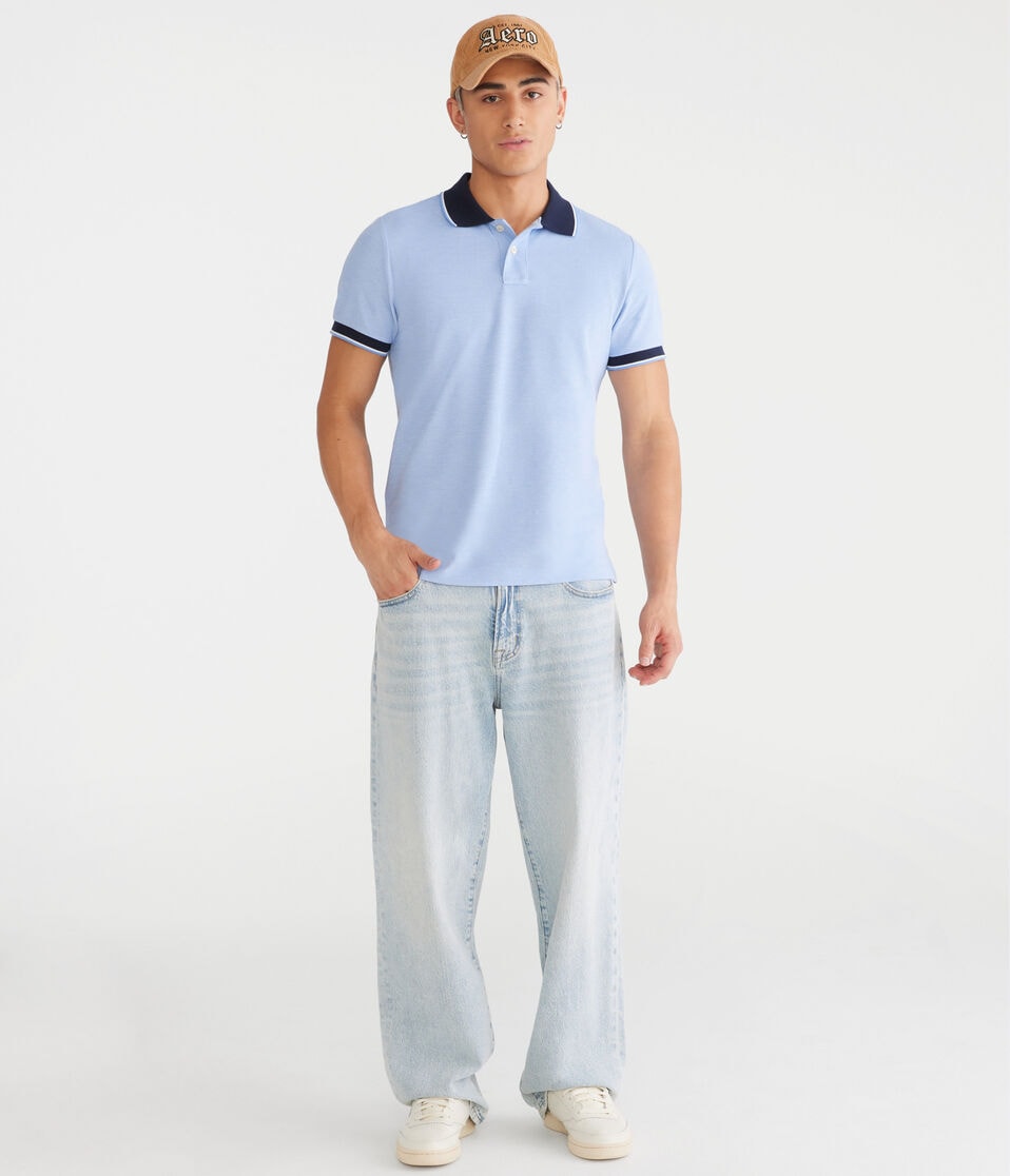 Aéropostale Contrast Tipped Piqué Polo Blue Tint