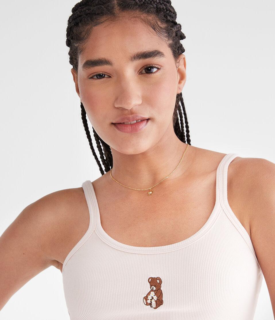 Aéropostale Cropped Graphic Sleep Tank Dainty Pink