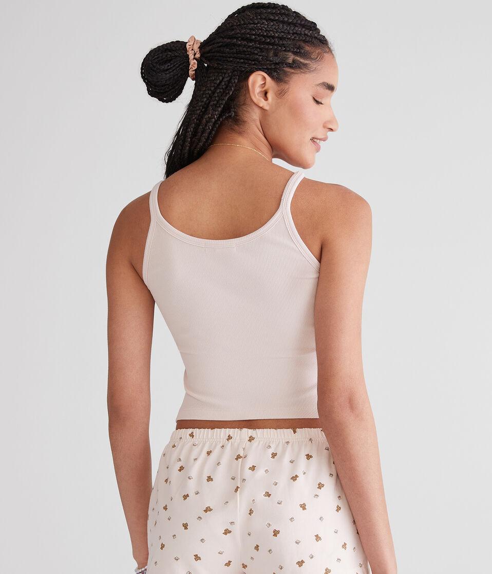 Aéropostale Cropped Graphic Sleep Tank Dainty Pink