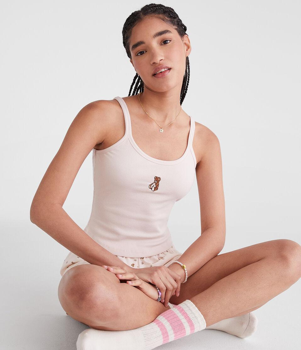 aéropostale Cropped Graphic Sleep Tank dainty pink