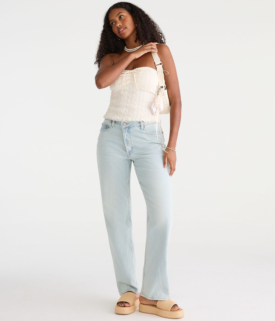Aéropostale Curvy High-Rise Baggy Jean Light Wash