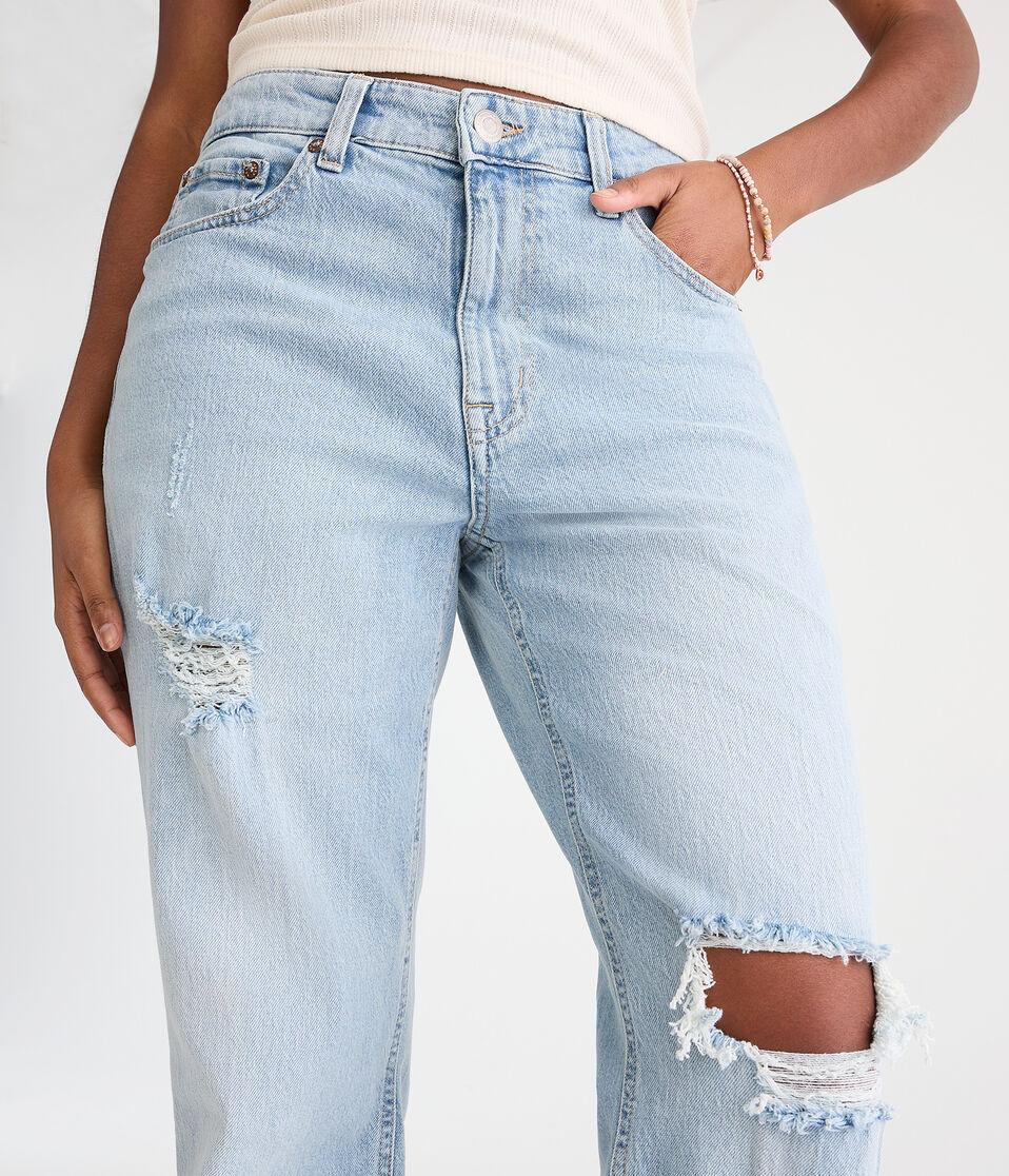 Aéropostale Curvy High-Rise Baggy Jean Light Wash