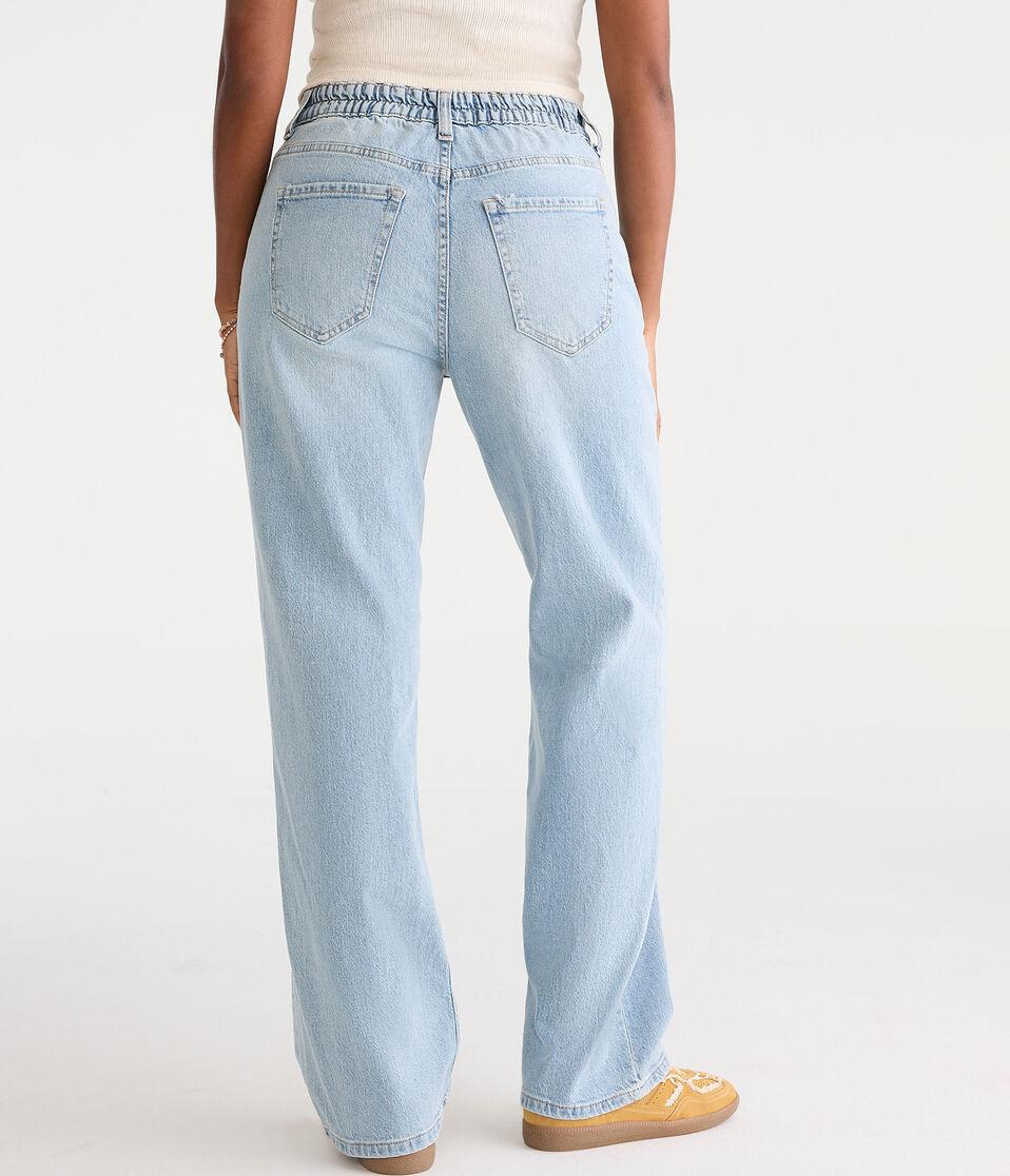 Aéropostale Curvy High-Rise Baggy Jean Light Wash