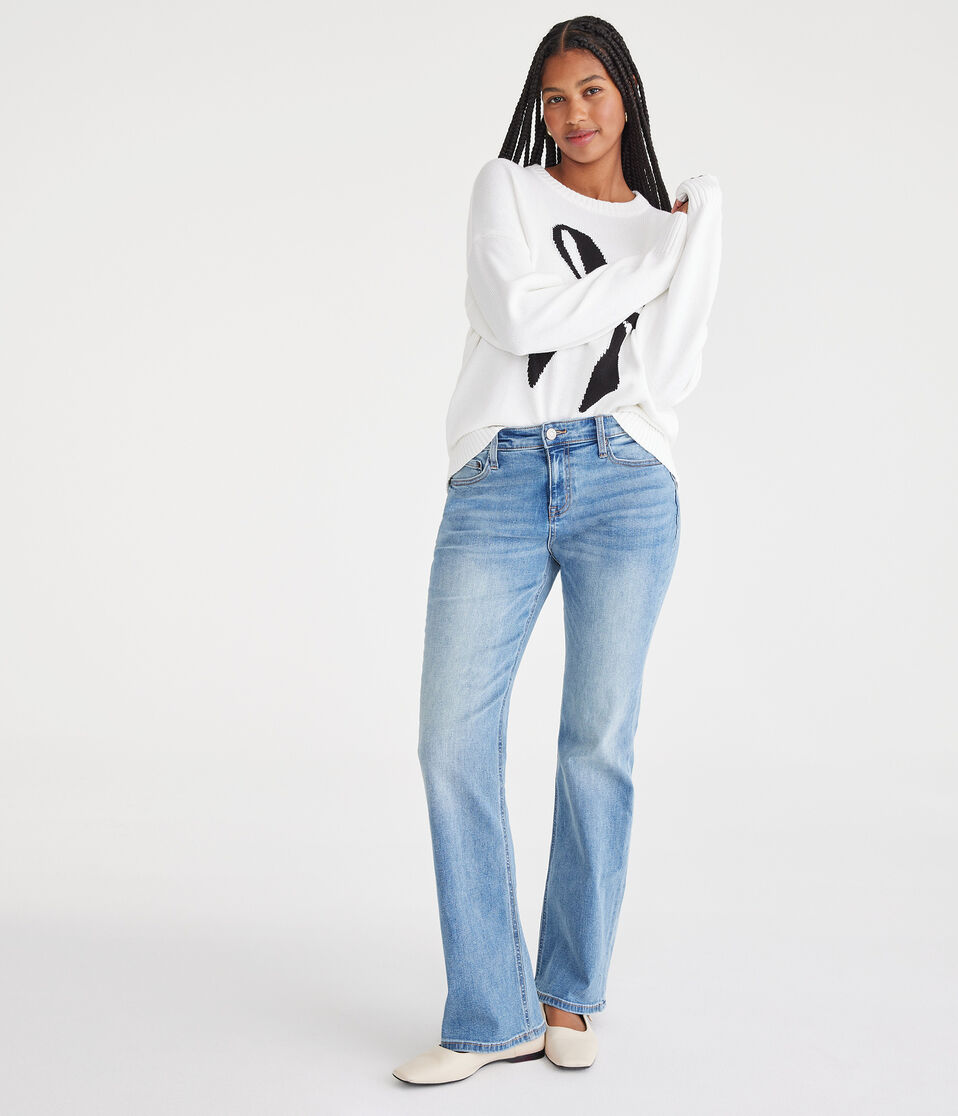 aéropostale Curvy Mid-Rise Bootcut Jean light wash