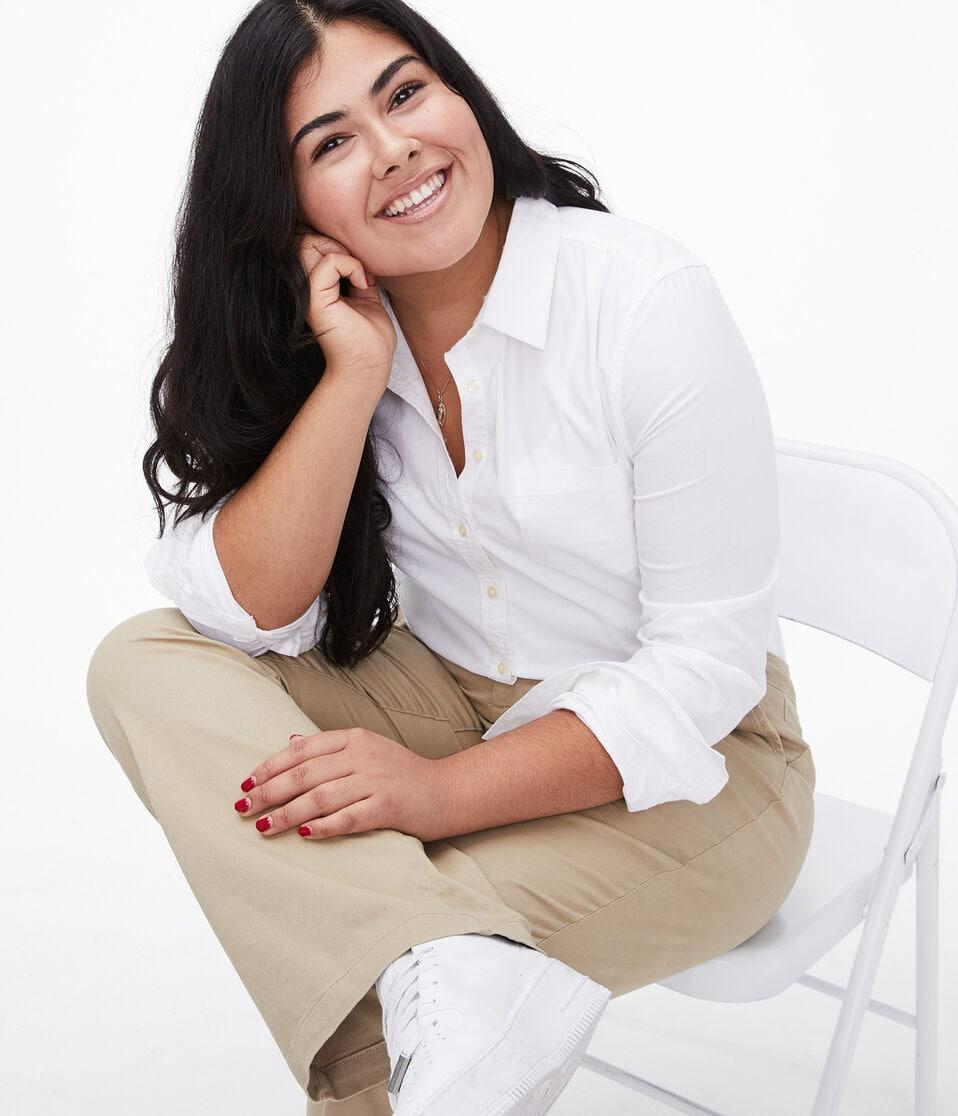 Aéropostale Curvy Twill Uniform Pants Summer Tan