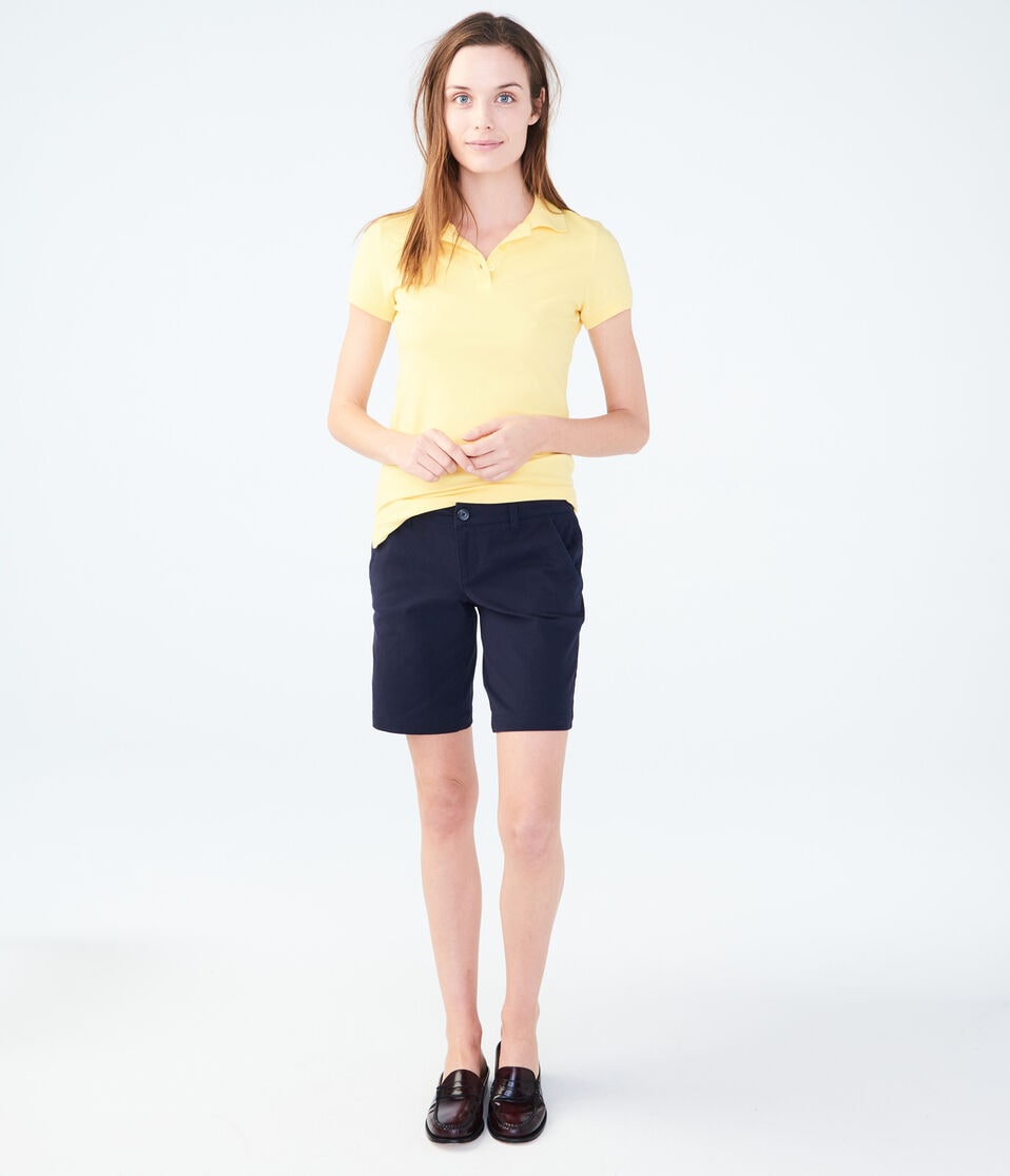 Aéropostale Curvy Uniform Bermuda Shorts Navy Prep