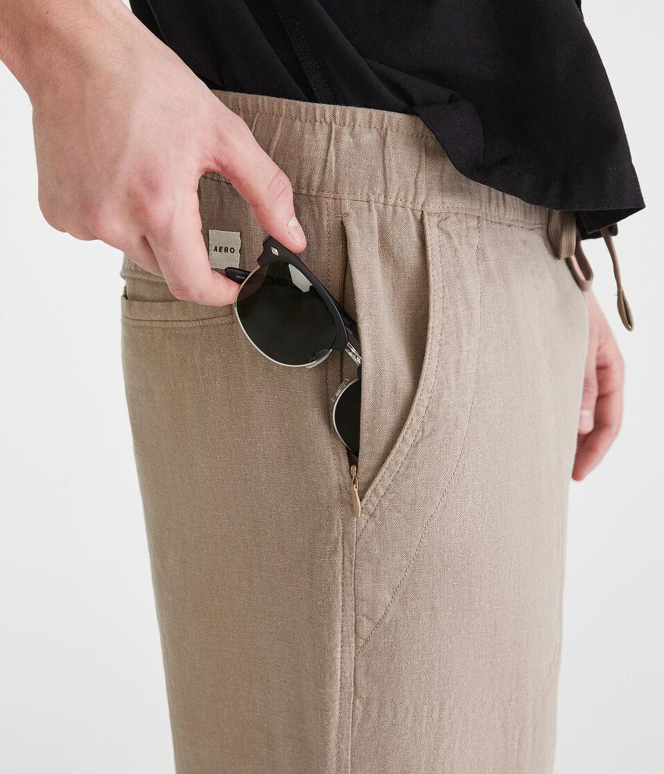 Aéropostale Drawstring Linen Pants Frosted Almond
