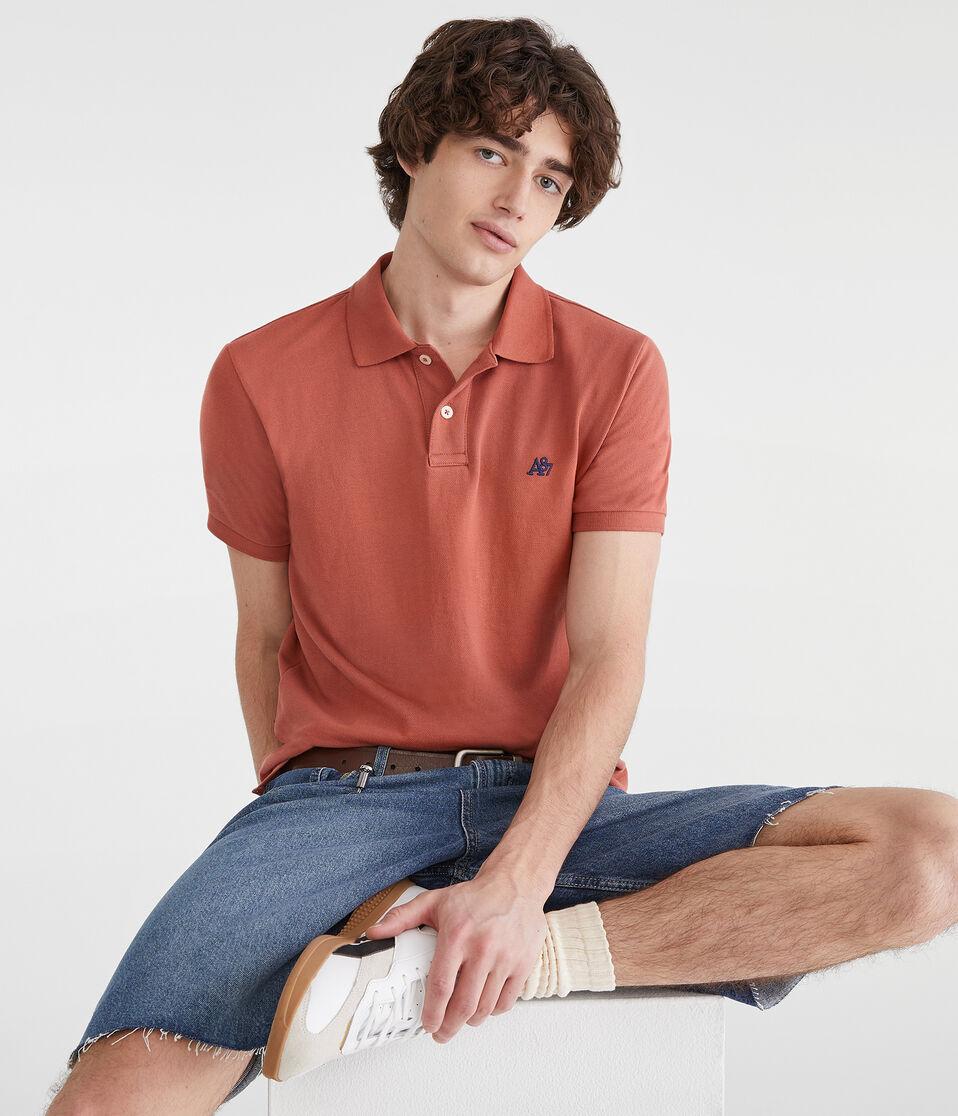 Aéropostale Eco A87 Logo Piqué Polo Antler Brown