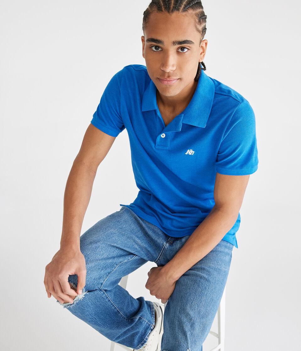 Aéropostale Eco A87 Logo Piqué Polo Atlantic Deep