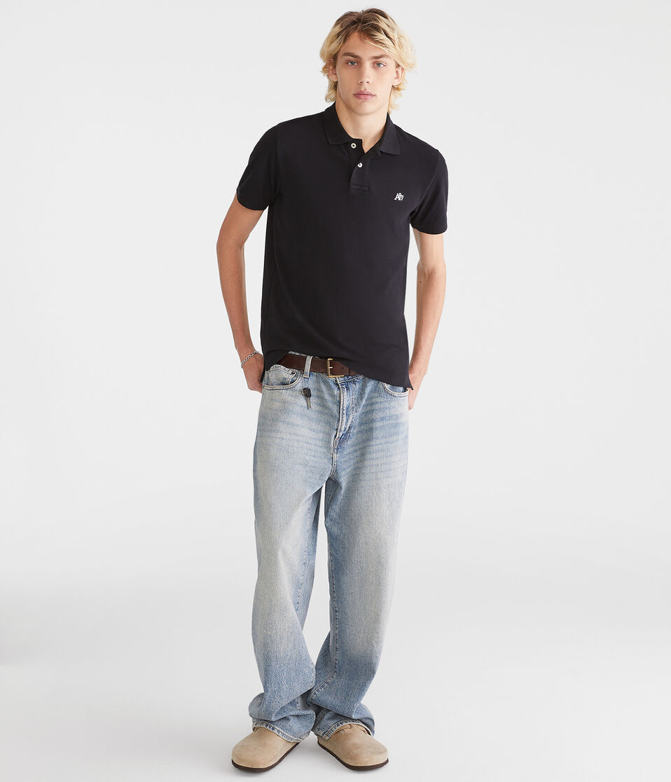 aéropostale Eco A87 Logo Piqué Polo black fox