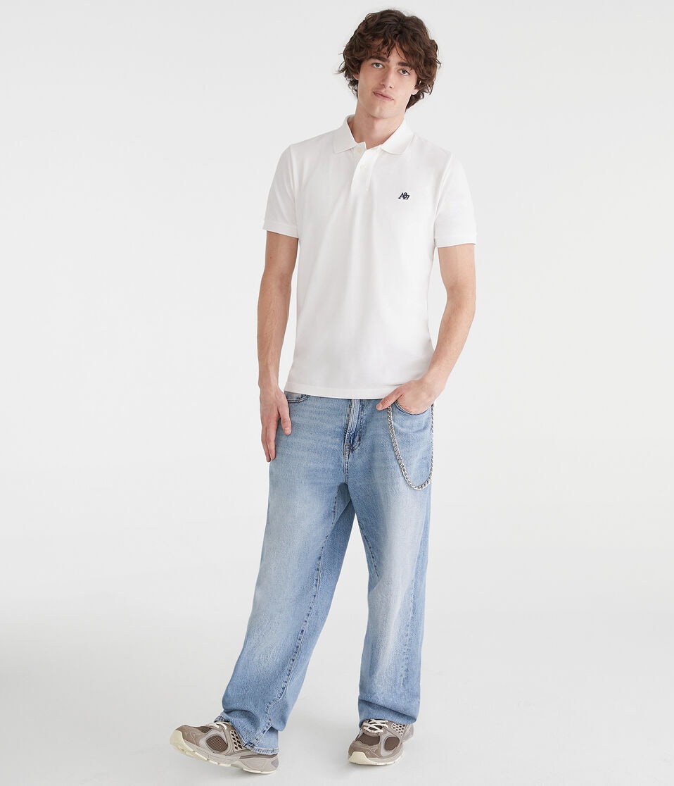Aéropostale Eco A87 Logo Piqué Polo Bleach