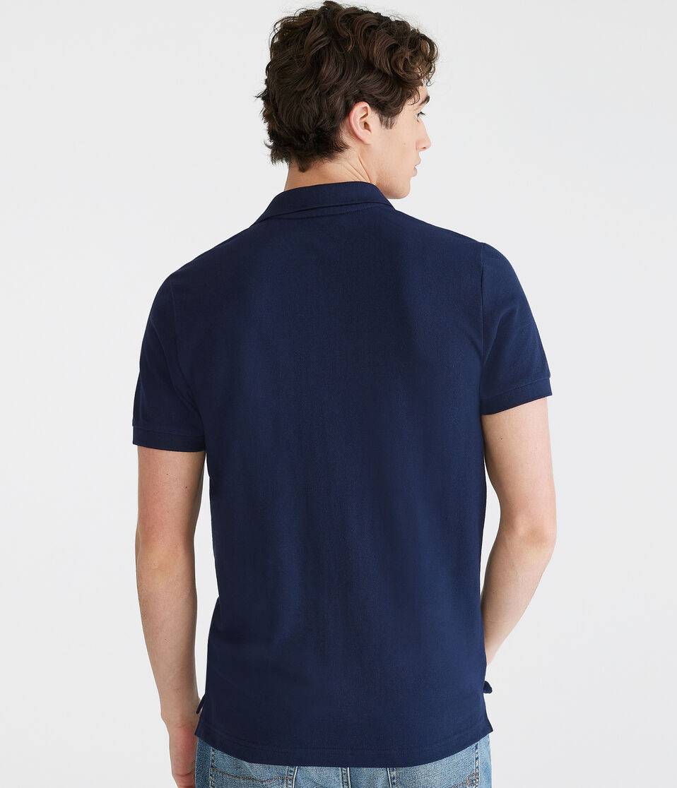 Aéropostale Eco A87 Logo Piqué Polo Classic Navy