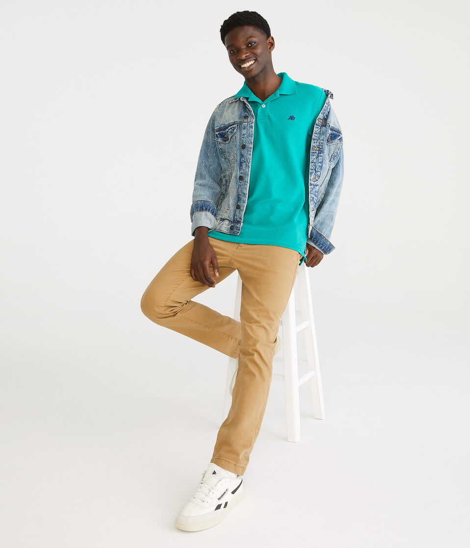 Aéropostale Eco A87 Logo Piqué Polo Green