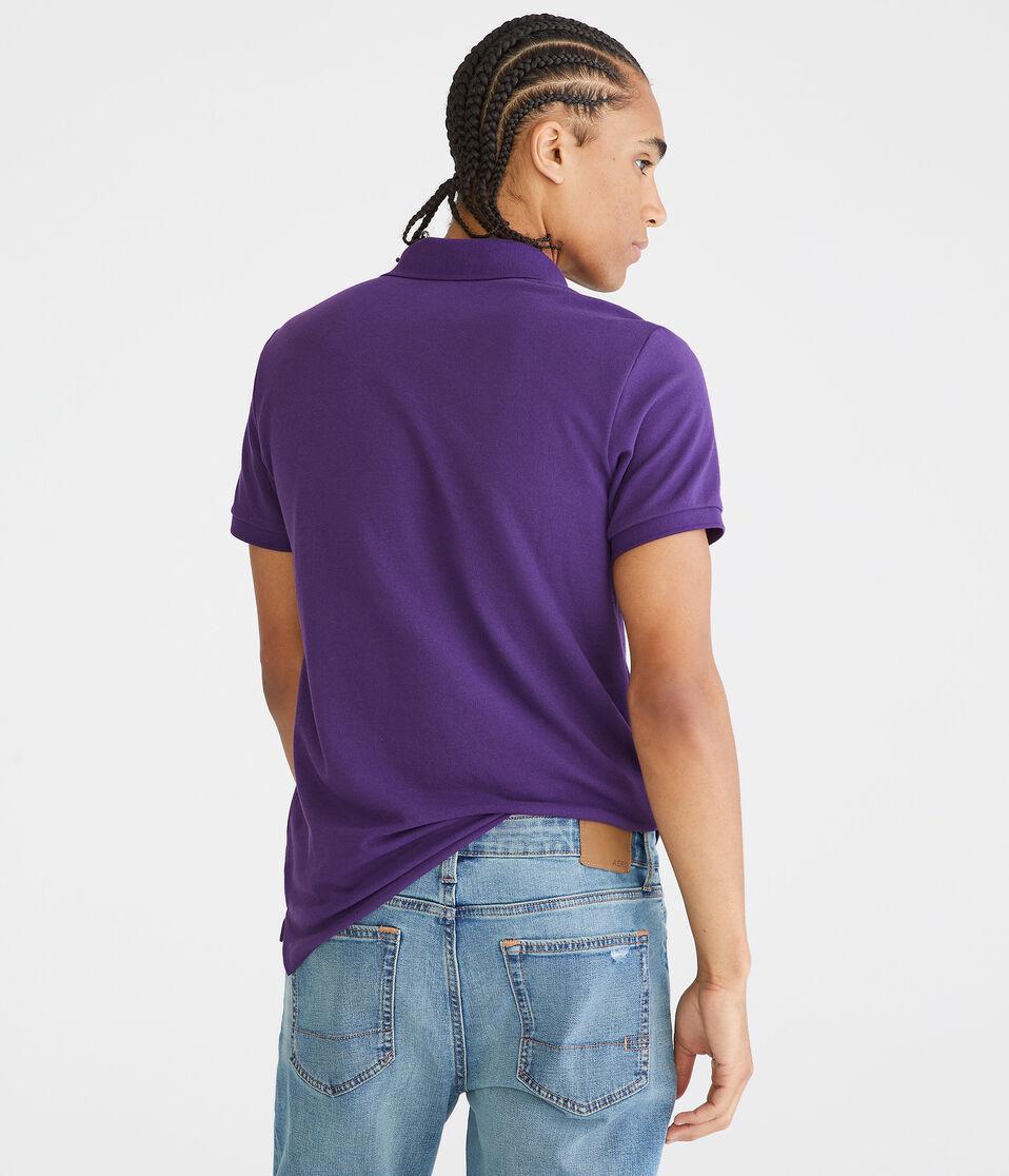 Aéropostale Eco A87 Logo Piqué Polo Red Plum