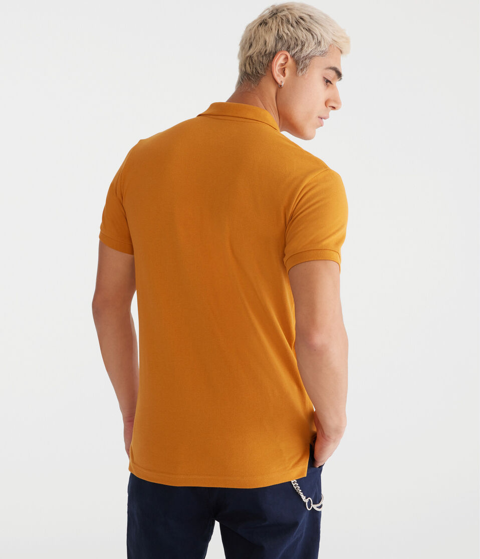 Aéropostale Eco A87 Logo Piqué Polo Sudan Brown