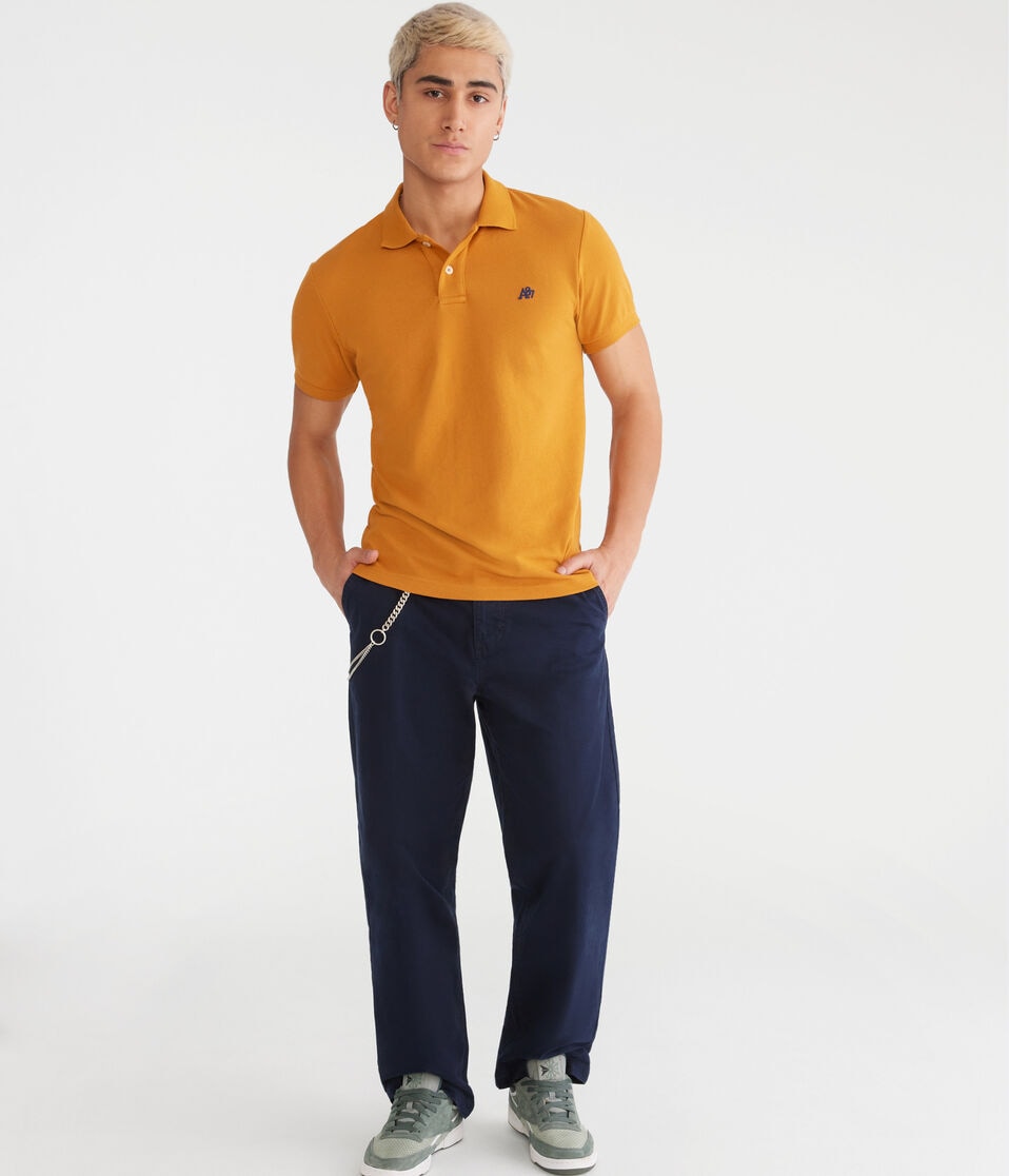 Aéropostale Eco A87 Logo Piqué Polo Sudan Brown