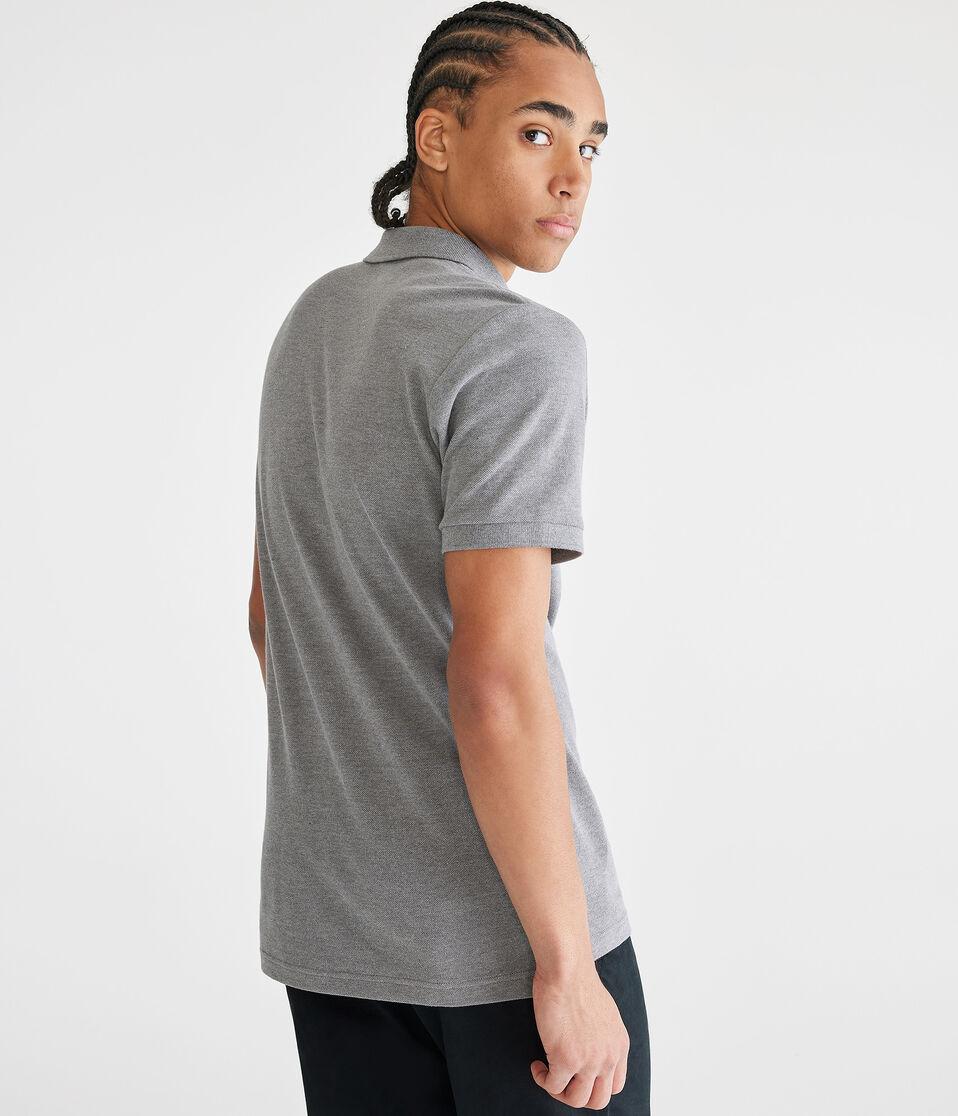 Aéropostale Eco Uniform Piqué Polo Med Hthr Grey